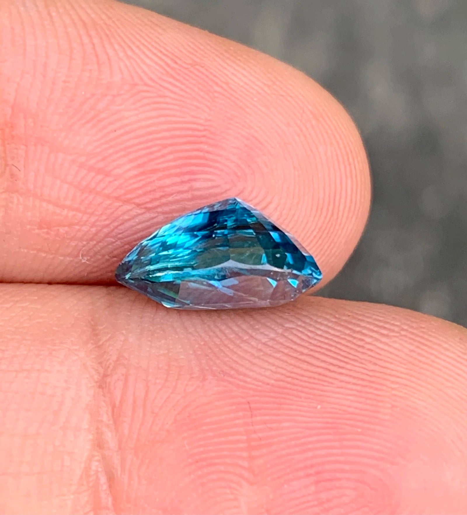 Neon blue zircon