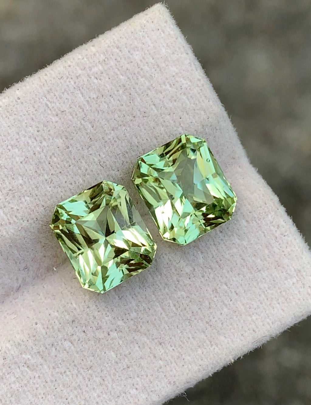 Natural Mint Green Tourmaline Pair