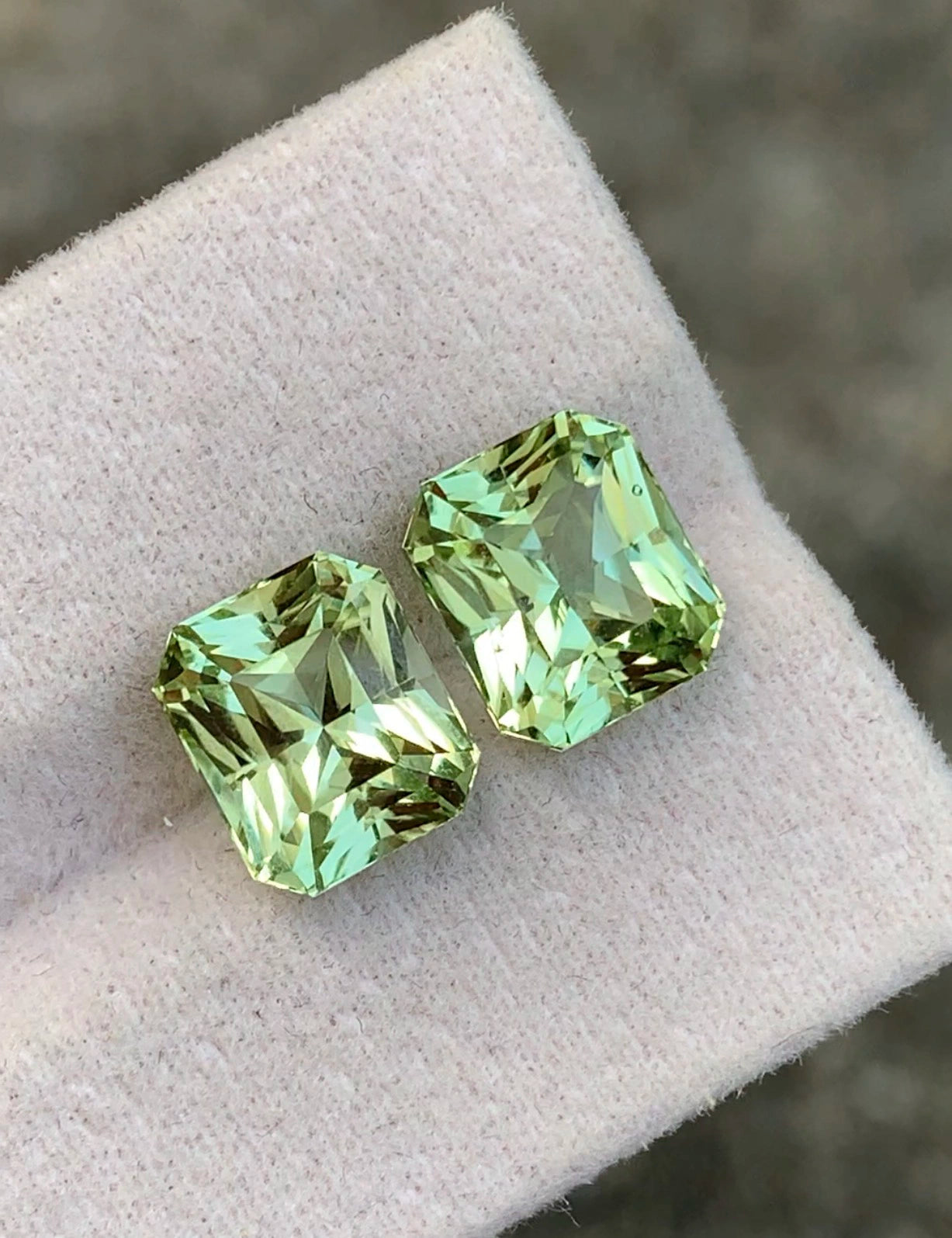 Natural Mint Green Tourmaline Pair
