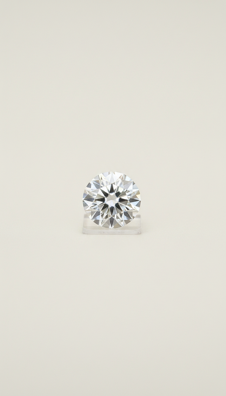 Brilliant cut white diamond with exceptional clarity