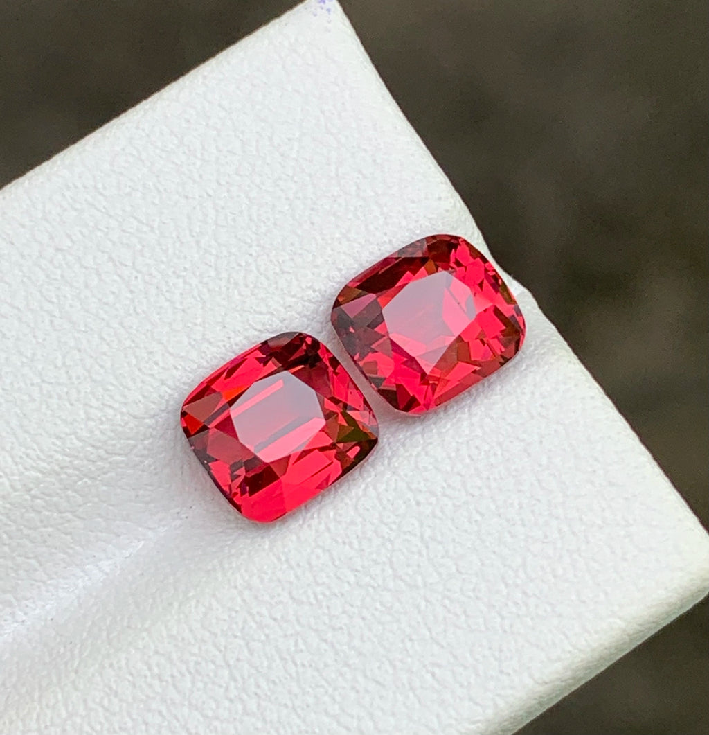 Exquisite rhodolite garnet pair
