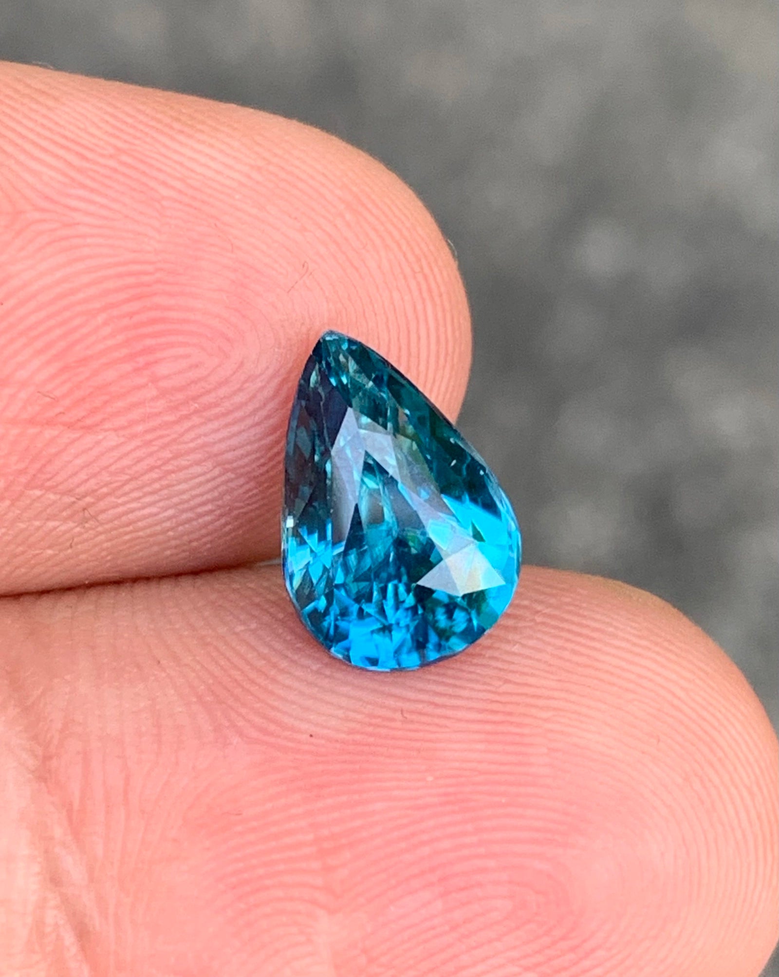 Neon blue zircon