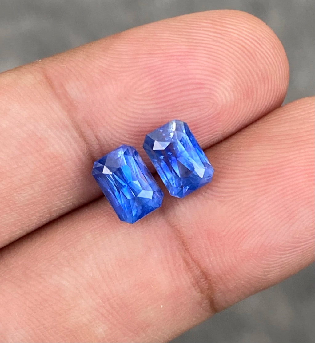 Perfect blue sapphire pair