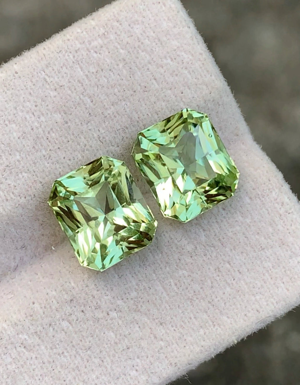 Natural Mint Green Tourmaline Pair