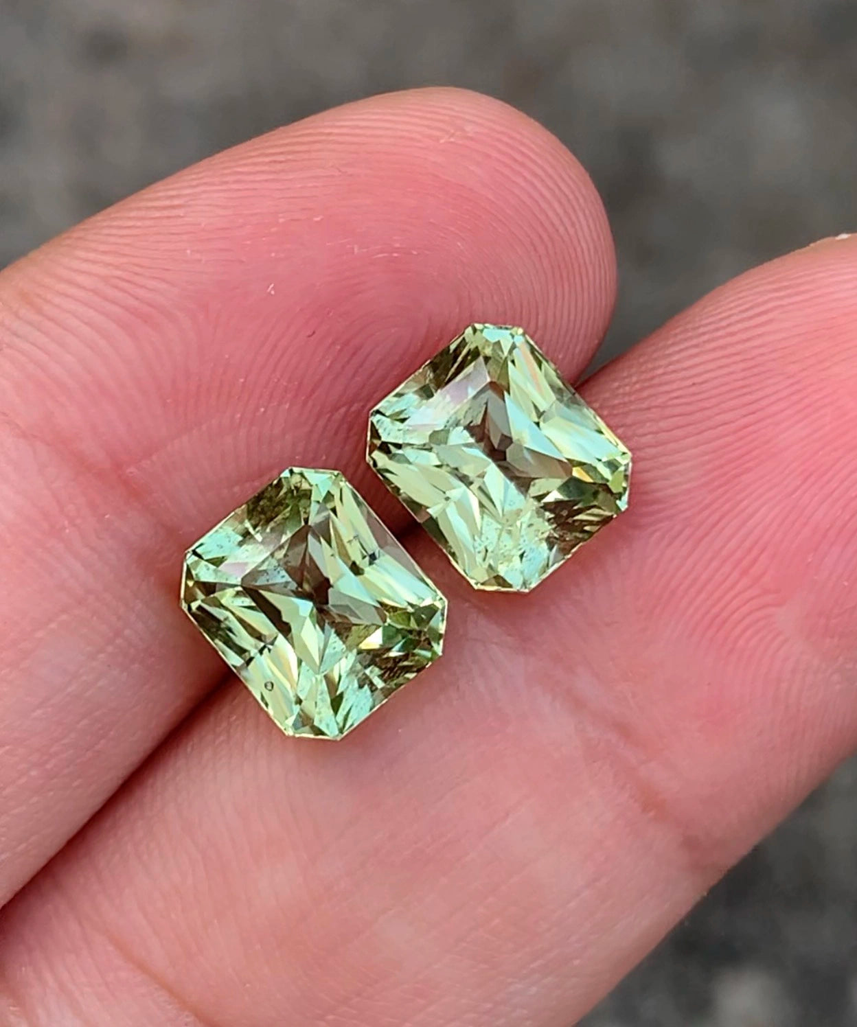 Natural Mint Green Tourmaline Pair