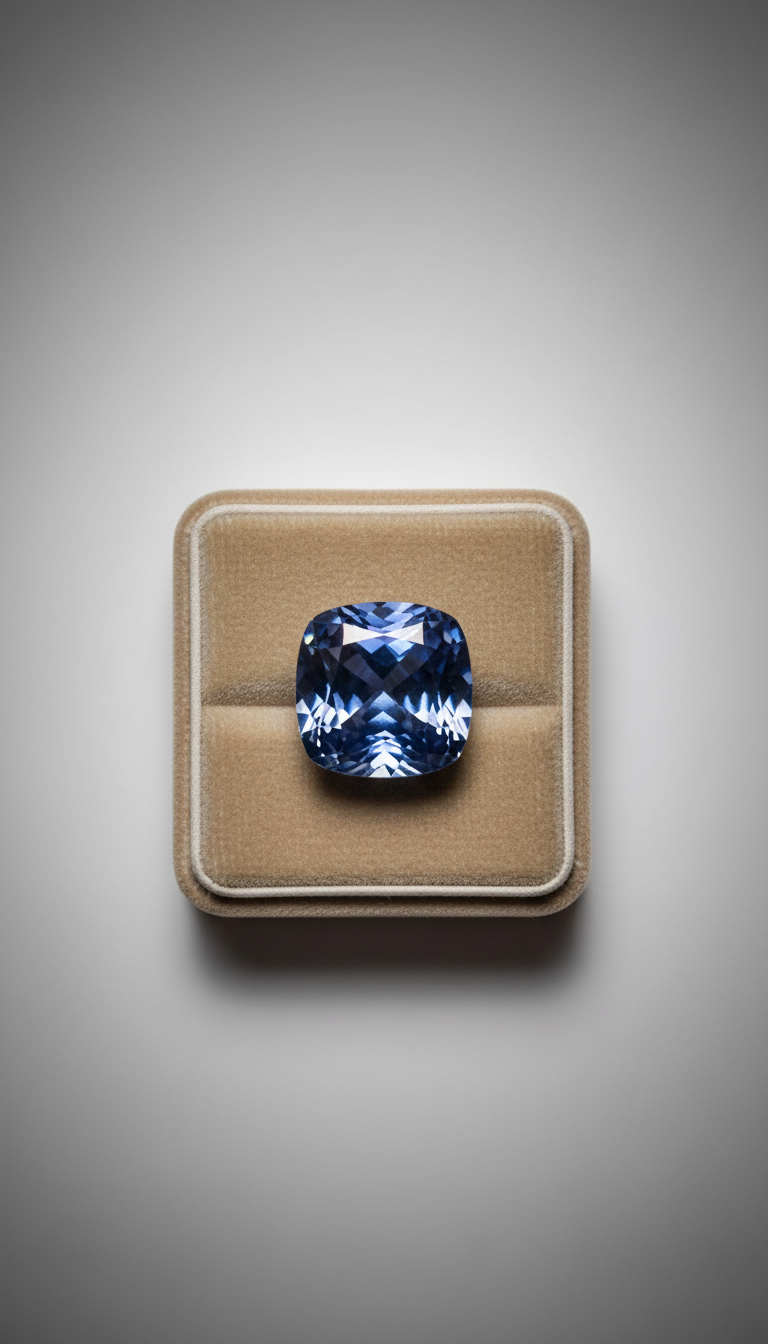Kashmir sapphire 5.3ct cushion cut