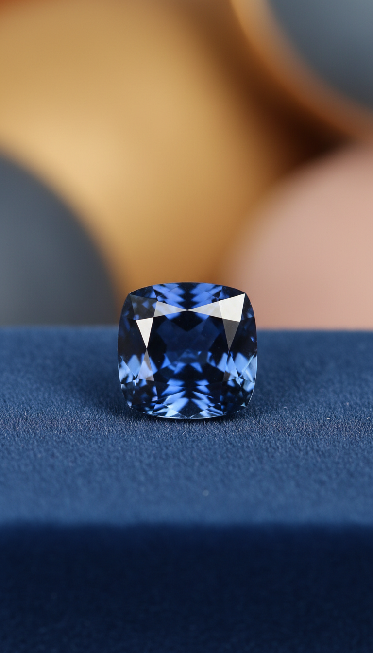 Royal Blue Sapphire Cushion Cut