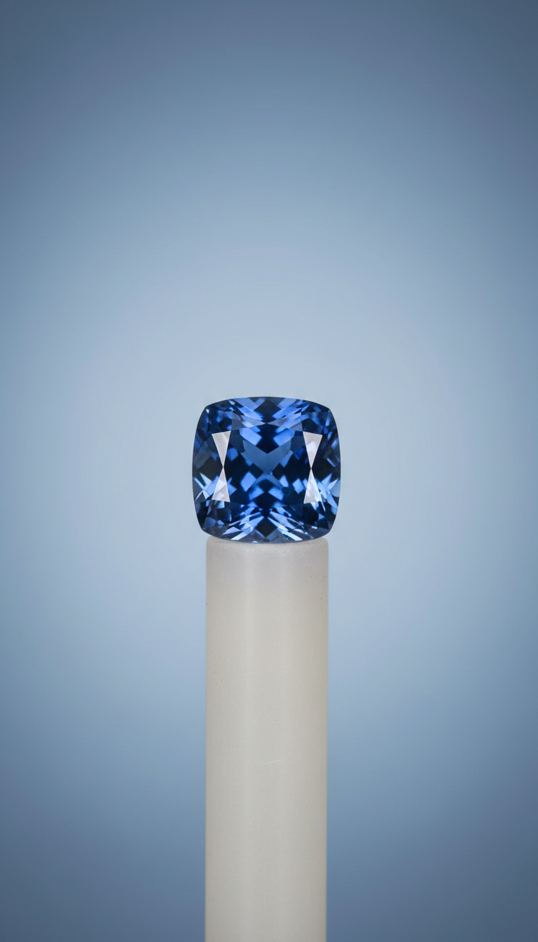 Royal blue sapphire with velvety luster