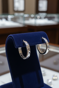 Diamond Cut Silver Hoop Earrings