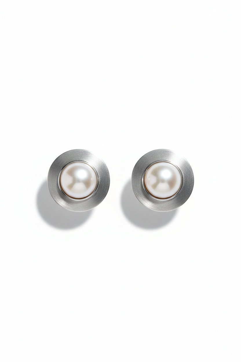 Freshwater Pearl Silver Stud Earrings