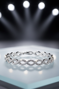Silver Pavé Infinity Link Anklet