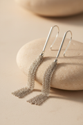 Silver Chain Tassel Threader Earrings