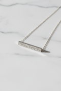 Silver Floral Engraved Bar Pendant