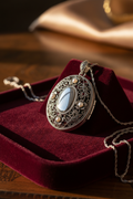 Silver Filigree Oval Locket Pendant