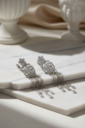 Silver Filigree Chandelier Drop Earrings